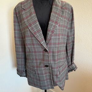 Ava & Viv Plaid Blazer - Black, Gray, Red